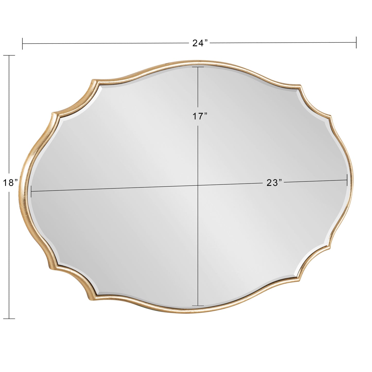 Kate and Laurel Leanna Scalloped Oval Wall Mirror