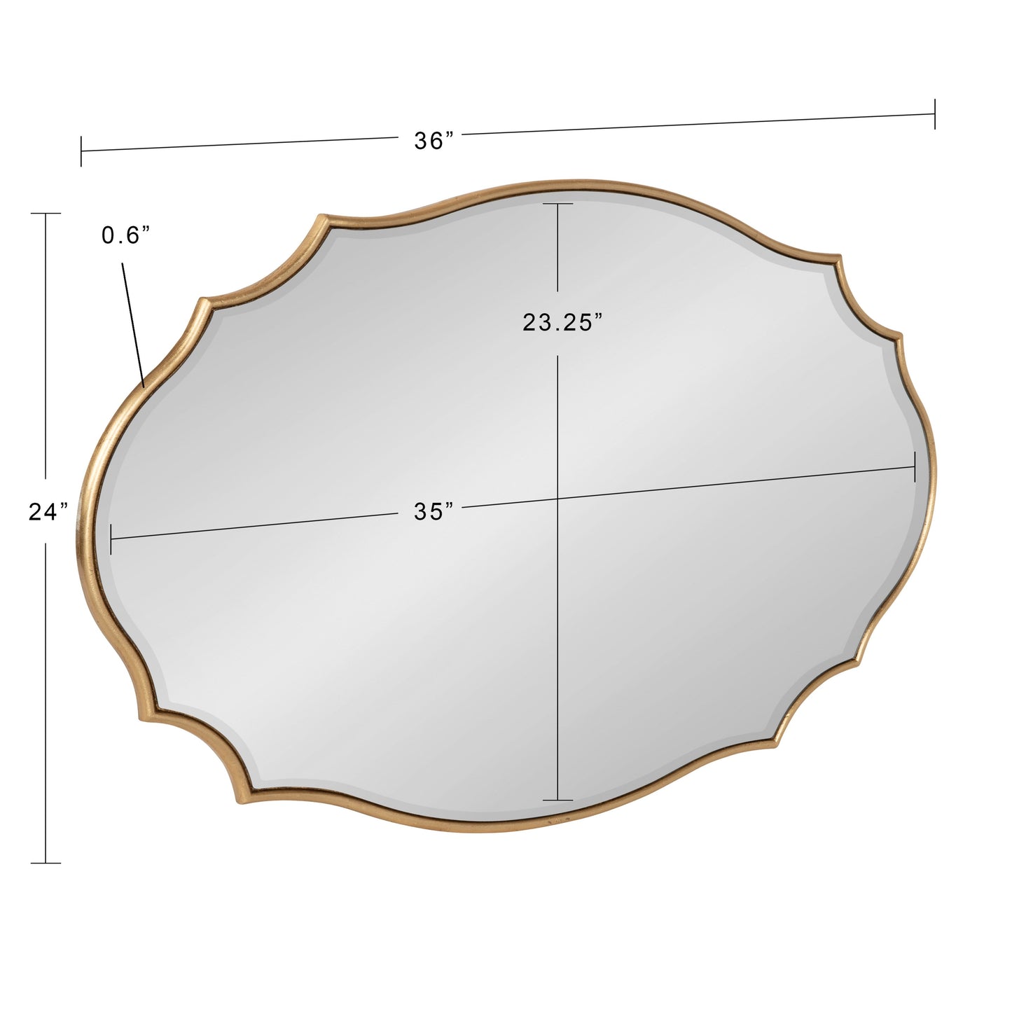 Kate and Laurel Leanna Scalloped Oval Wall Mirror
