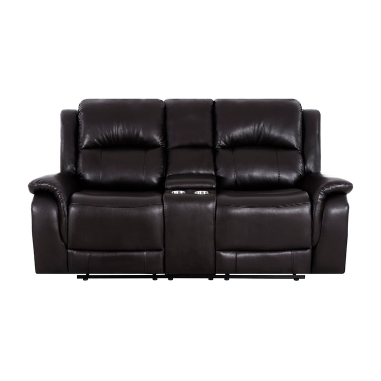 Leather Manual Recliner Sofa Collection for Living Room Leather Reclining Furniture for Home Office Living Room