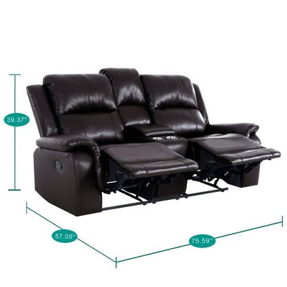 Leather Manual Recliner Sofa Collection for Living Room Leather Reclining Furniture for Home Office Living Room