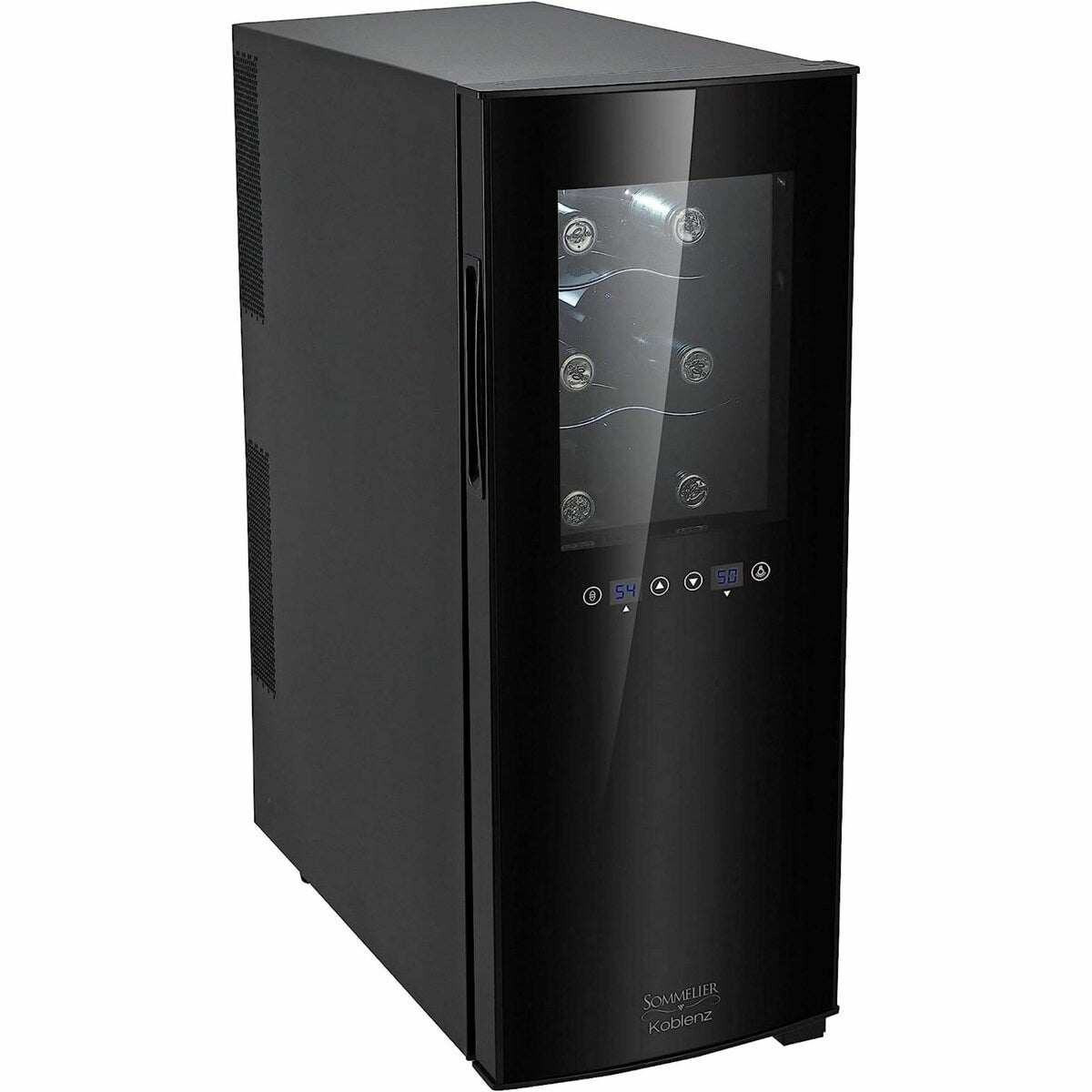 Koblenz 12-Bottle Wine Cooler Free Standing Dual Zone Wine Fridge and Chiller - Black