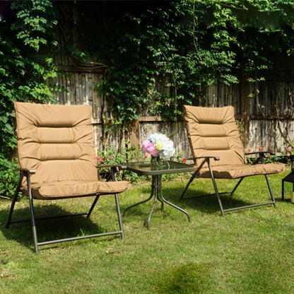 Kozyard Elsa 3 Pieces Outdoor Patio Furniture Padded Folding Bistro-Sets