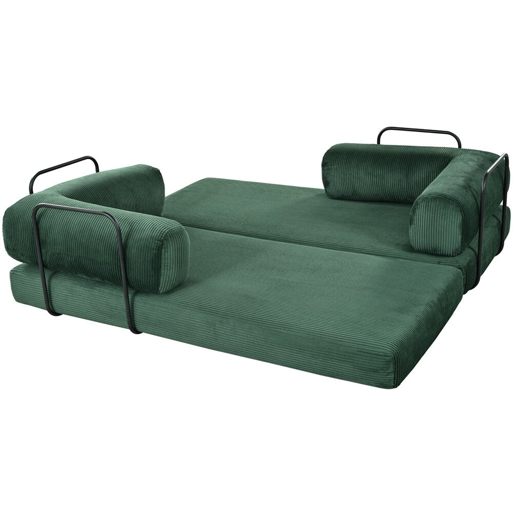 L-Shaped Modular Sofa Bed in Corduroy Fabric