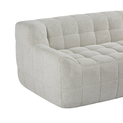 Liyasi 2 Seater Full Compression Sofa Beige Lychee Velvet No Assembly Required