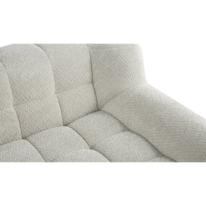 Liyasi 2 Seater Full Compression Sofa Beige Lychee Velvet No Assembly Required