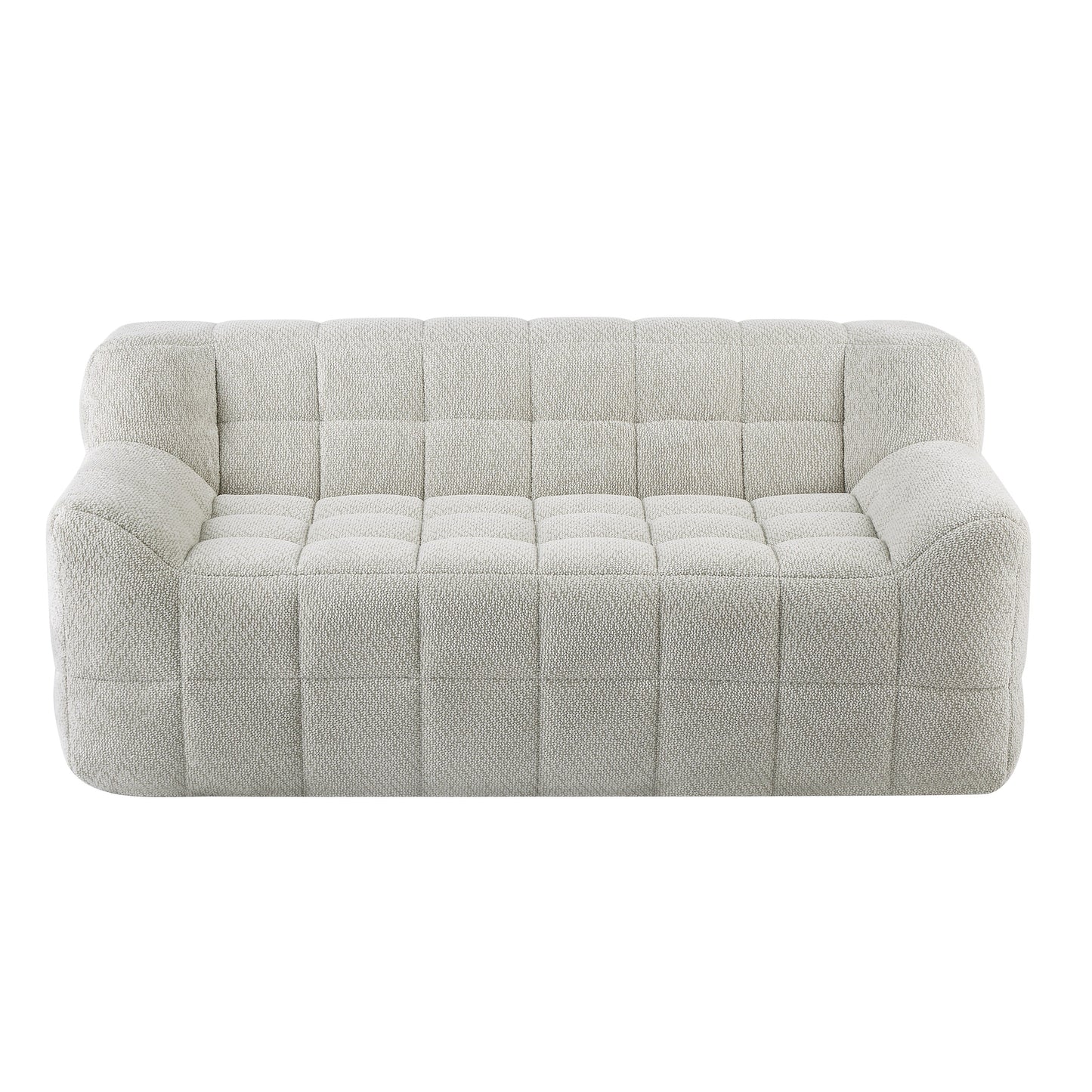 Liyasi 2 Seater Full Compression Sofa Beige Lychee Velvet No Assembly Required