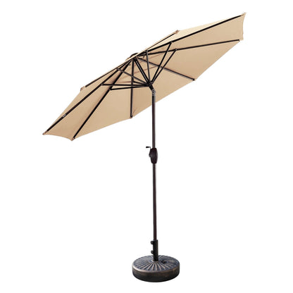Lopes 9-foot Patio Umbrella with Bronze Finish Base Weight Stand Included