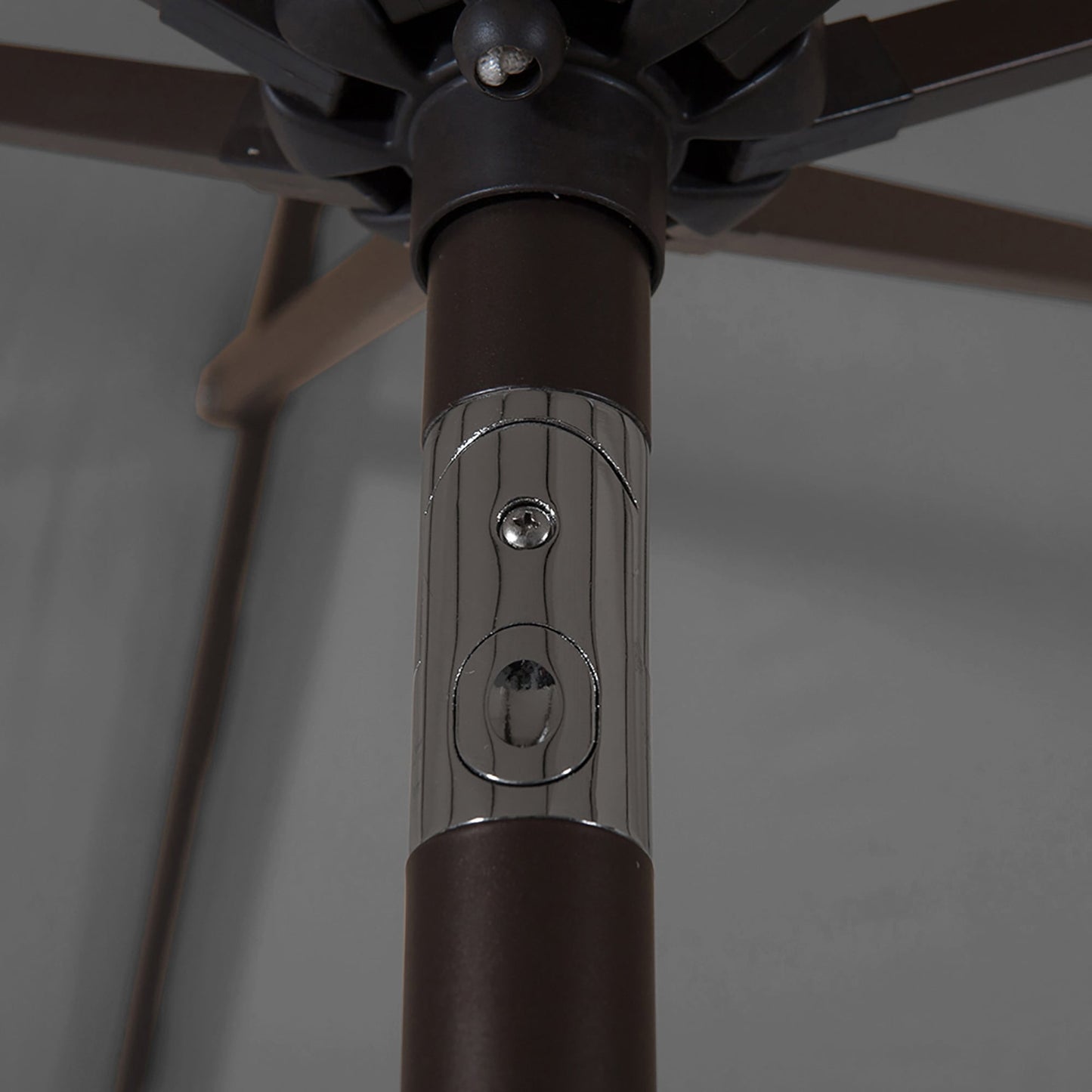 Lopes 9-foot Patio Umbrella with Bronze Finish Base Weight Stand Included