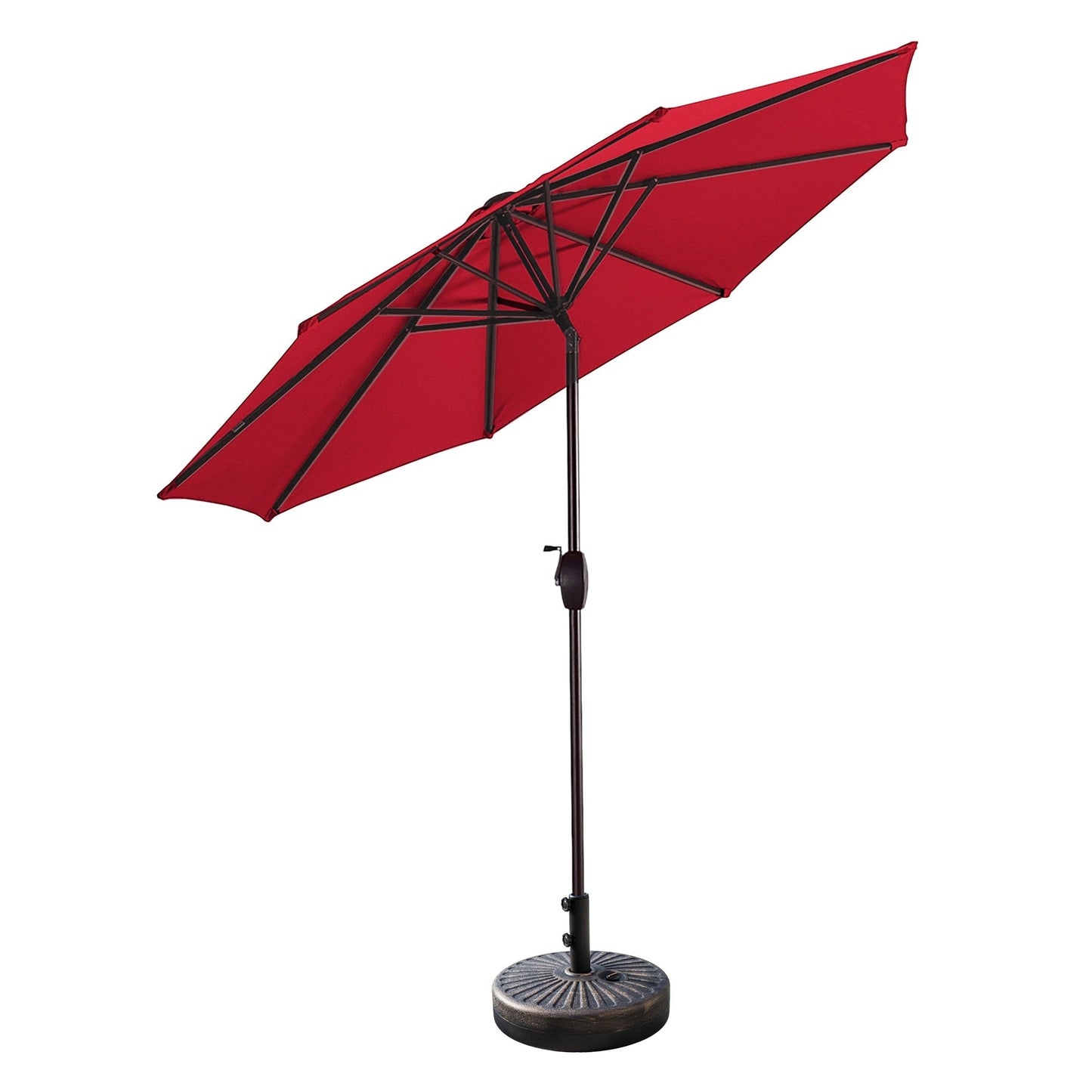 Lopes 9-foot Patio Umbrella with Bronze Finish Base Weight Stand Included