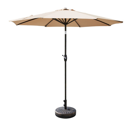 Lopes 9-foot Patio Umbrella with Bronze Finish Base Weight Stand Included
