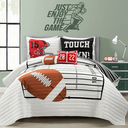 Lush Decor American Football Reversible Oversized Kids Quilt