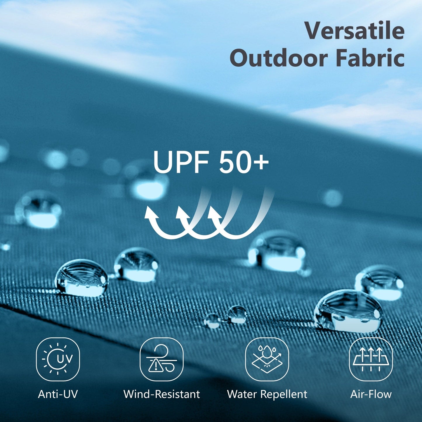 MAISON ARTS 15-foot Rectangular Crank Double-sided Outdoor Market Umbrella Solar LED Lighted Patio Umbrella with Base Included