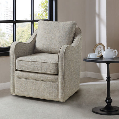 Madison Park Betty Upholstered Swivel Curved Armchair