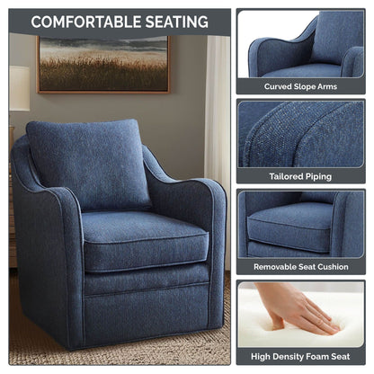 Madison Park Betty Upholstered Swivel Curved Armchair