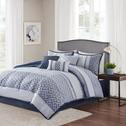 Madison Park Christian 7-piece Geometric Jacquard Comforter Set