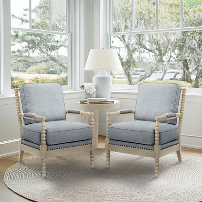 Madison Park Donohue Turned Wood Frame Armchair