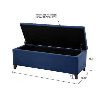 Madison Park Sasha Tufted Top Upholstered Storage Bench