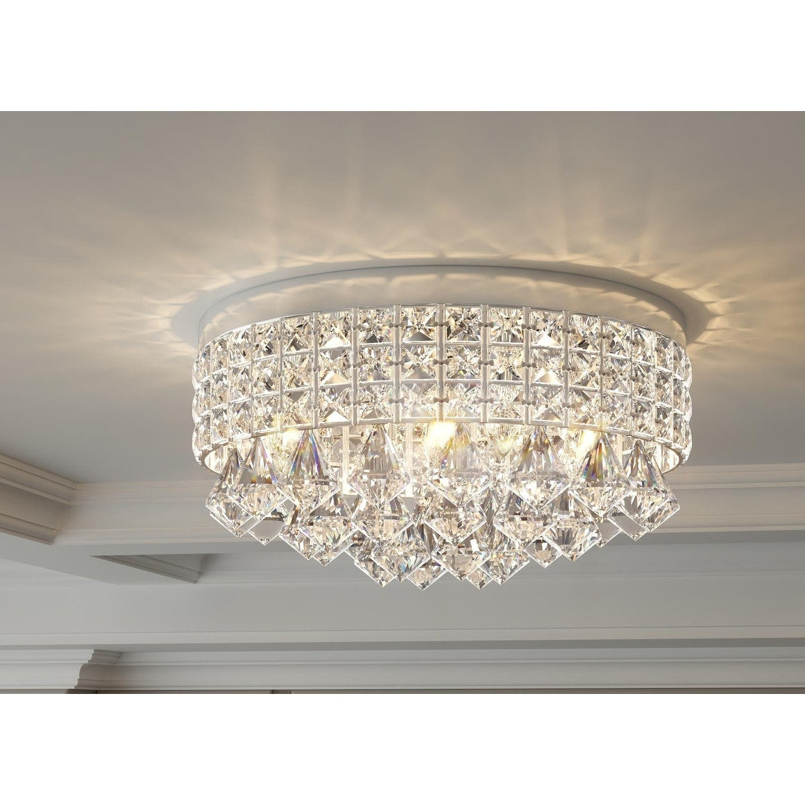 Maxax 4 - Light 15'' Crystal Metal Flush Mount - N/A