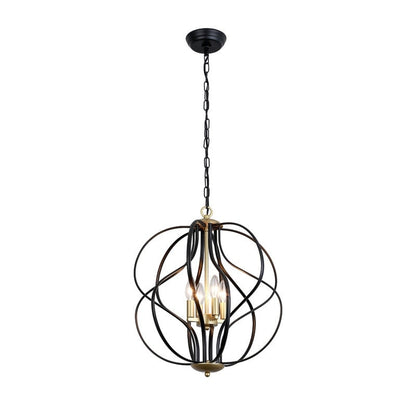 Maxax 4 - Light Unique Geometric Chandelier Wrought Iron Accents - 17.7*17.3*17.3