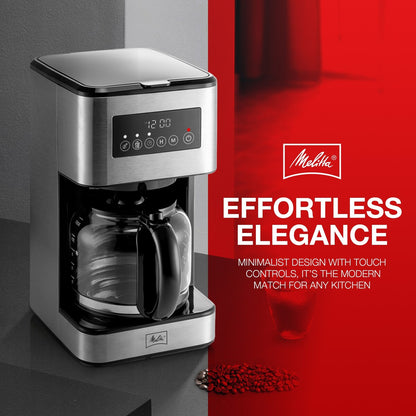 Melitta Aroma Tocco Plus 12-cup Hot and Iced Drip Coffee Maker with Glass Carafe and Touch Control Display