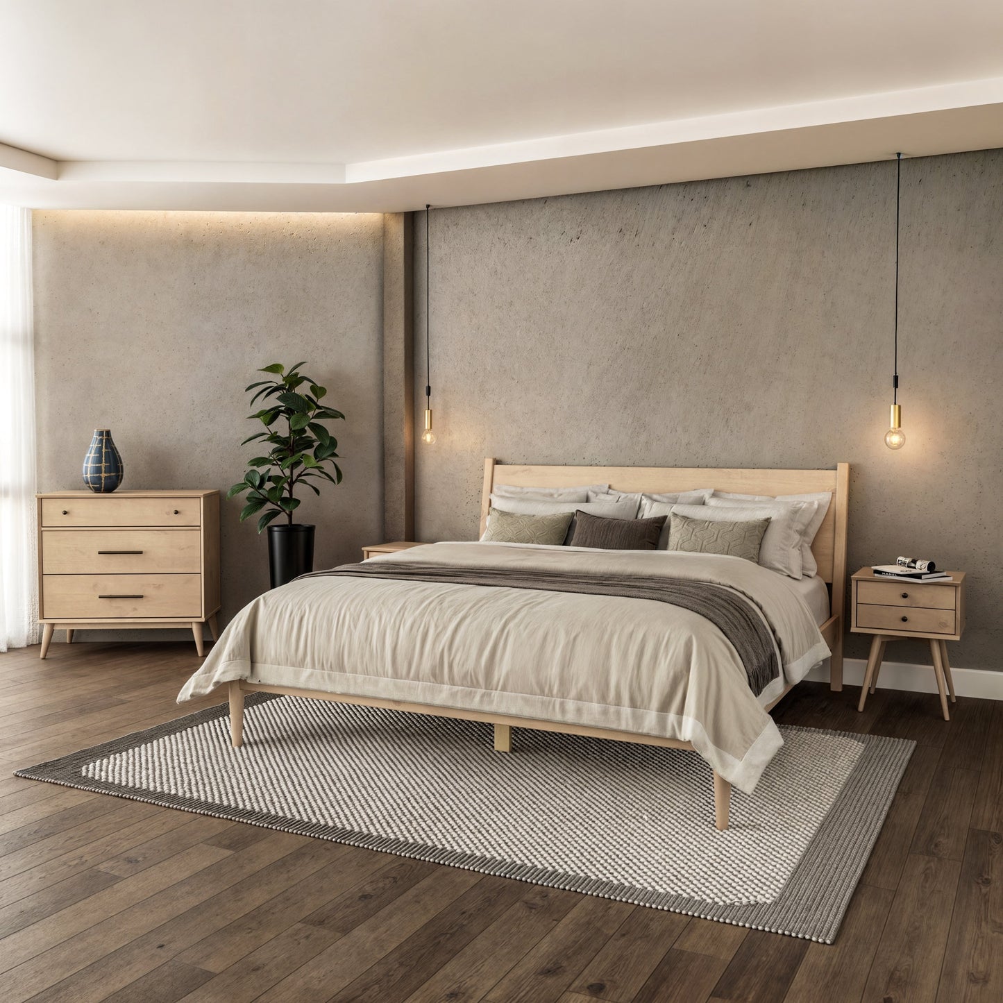 Mid-Century Panel Bed