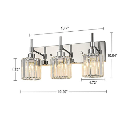 Modern Dimmable Crystal Bathroom Vanity Light Wall Sconces with Crystal Shades