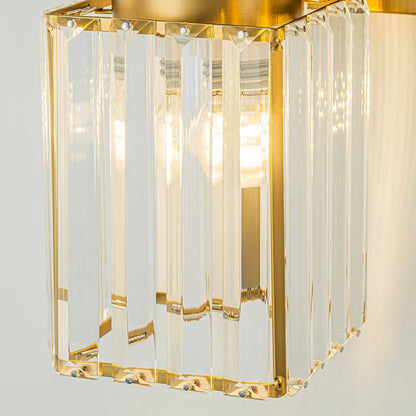 Modern Gold Dimmable Wall Light Glam Cylinder Bathroom Crystal Vanity Light Wall Sconces