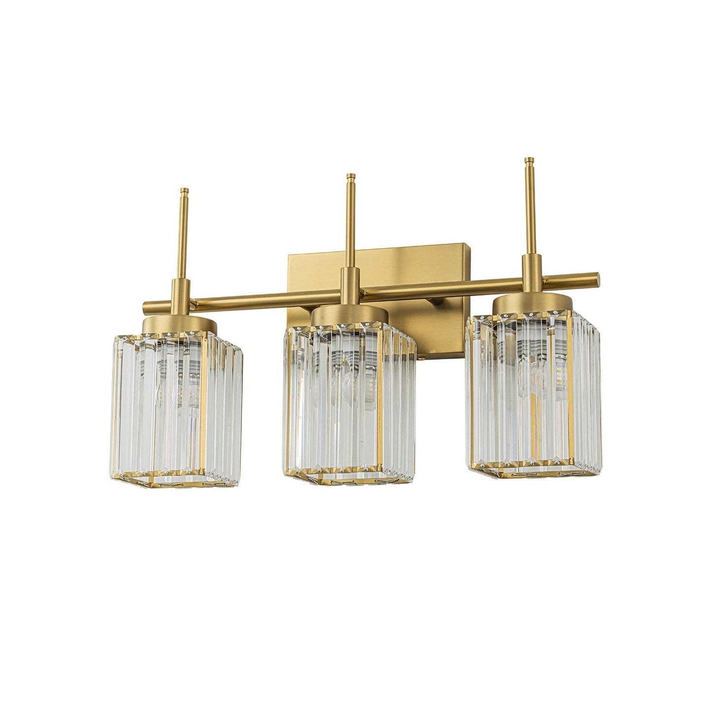 Modern Gold Dimmable Wall Light Glam Cylinder Bathroom Crystal Vanity Light Wall Sconces