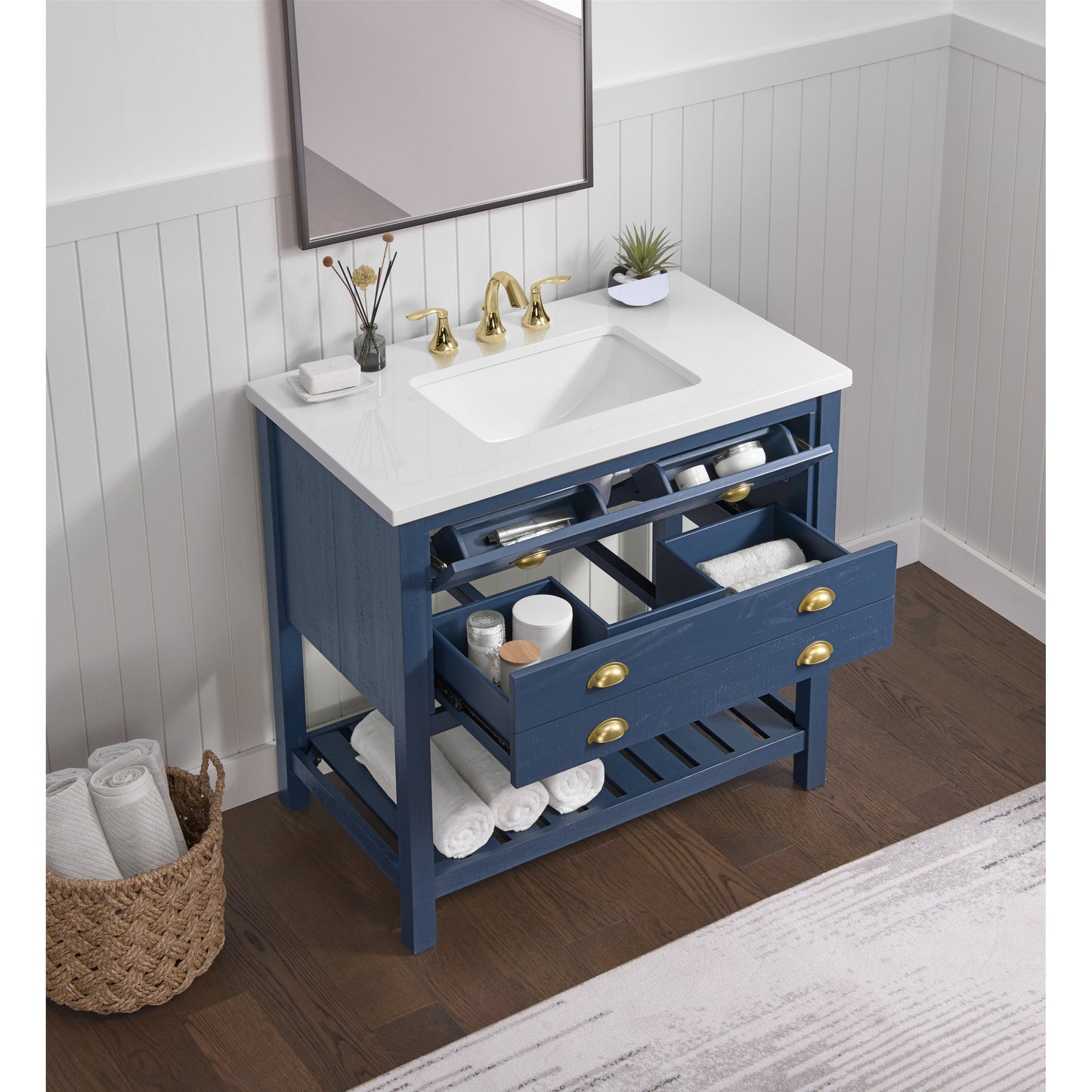 Monterey 37 Farmhouse Single Bathroom Vanity with Top