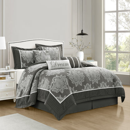 Nanshing Tiana 7 Piece Traditional Damask Comforter Set