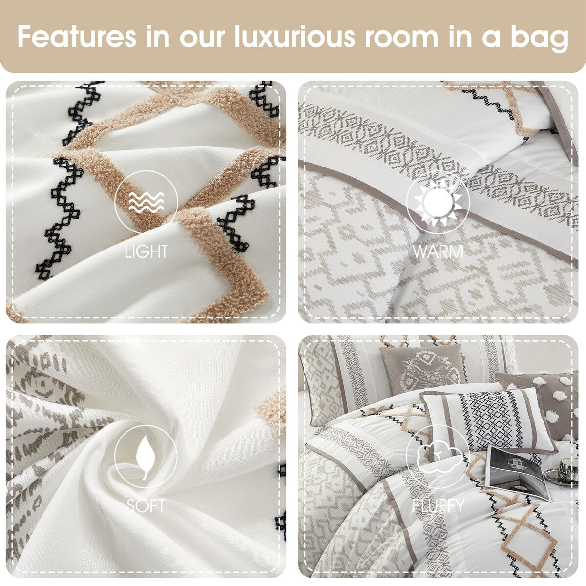 Nanshing Trina 15 Piece Boho Embroidered Comforter Set