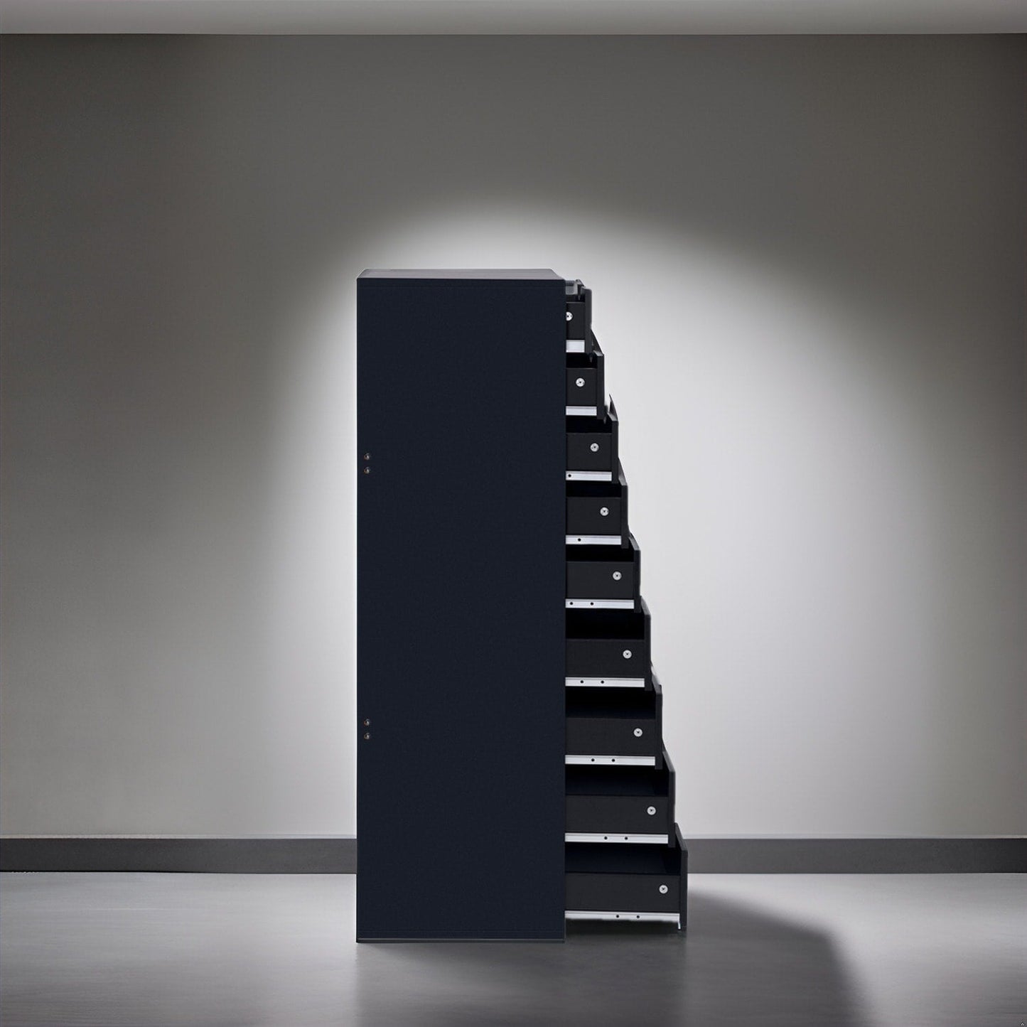 Narrow Wooden 9-Drawer Cabinet with Smooth-Glide Drawers and Top Storage Shelf