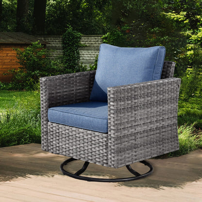 OVIOS Deep Seat Wicker 11-piece Sectional Set Swivel Chairs Fire Pit