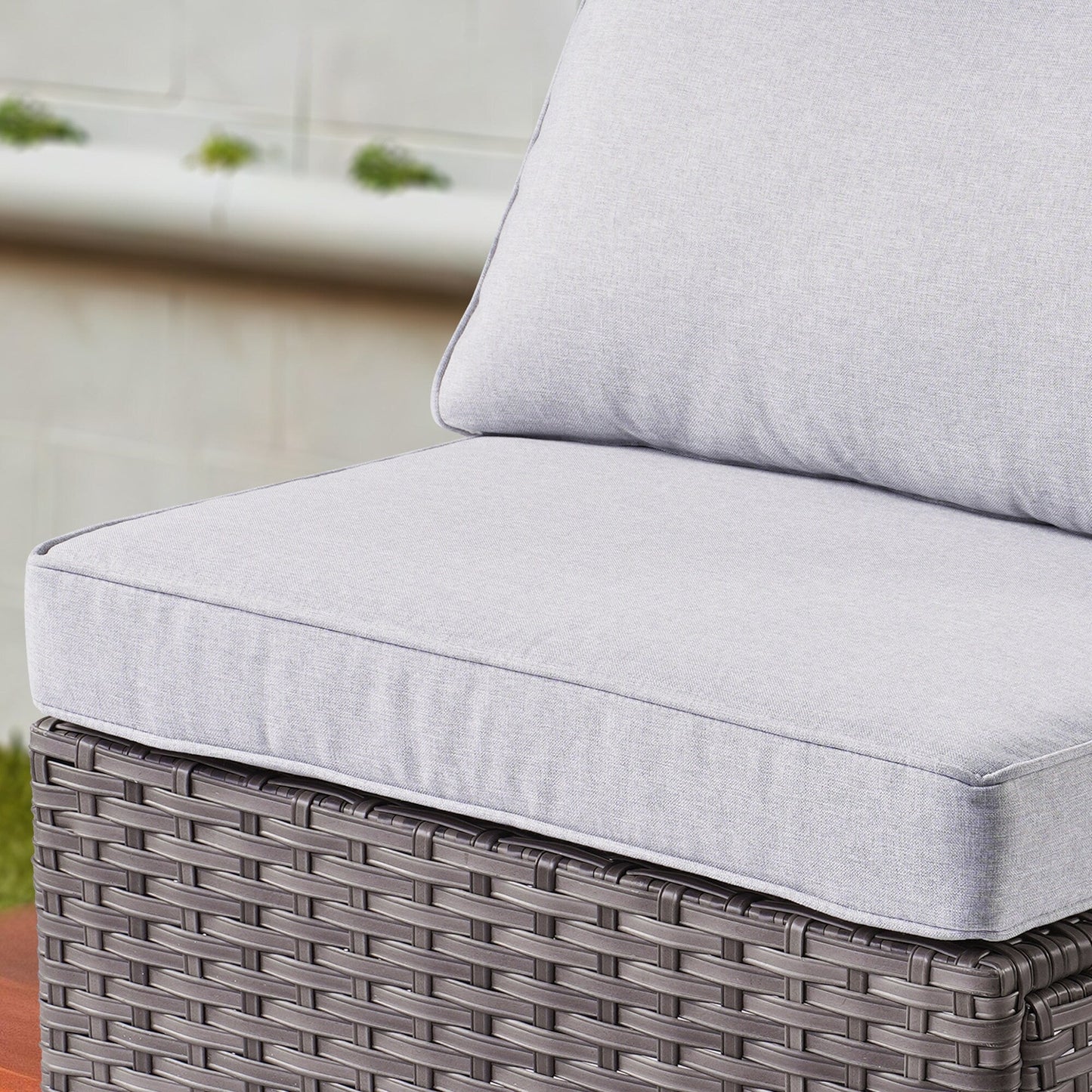 OVIOS Deep Seat Wicker 11-piece Sectional Set Swivel Chairs Fire Pit