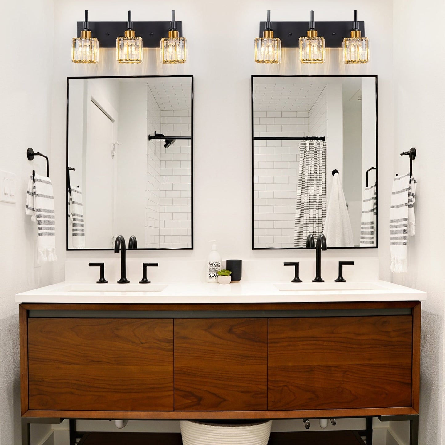 Ora Modern Dimmable Crystal Bathroom Light Fixtures Over Mirror Glam Vanity Lights