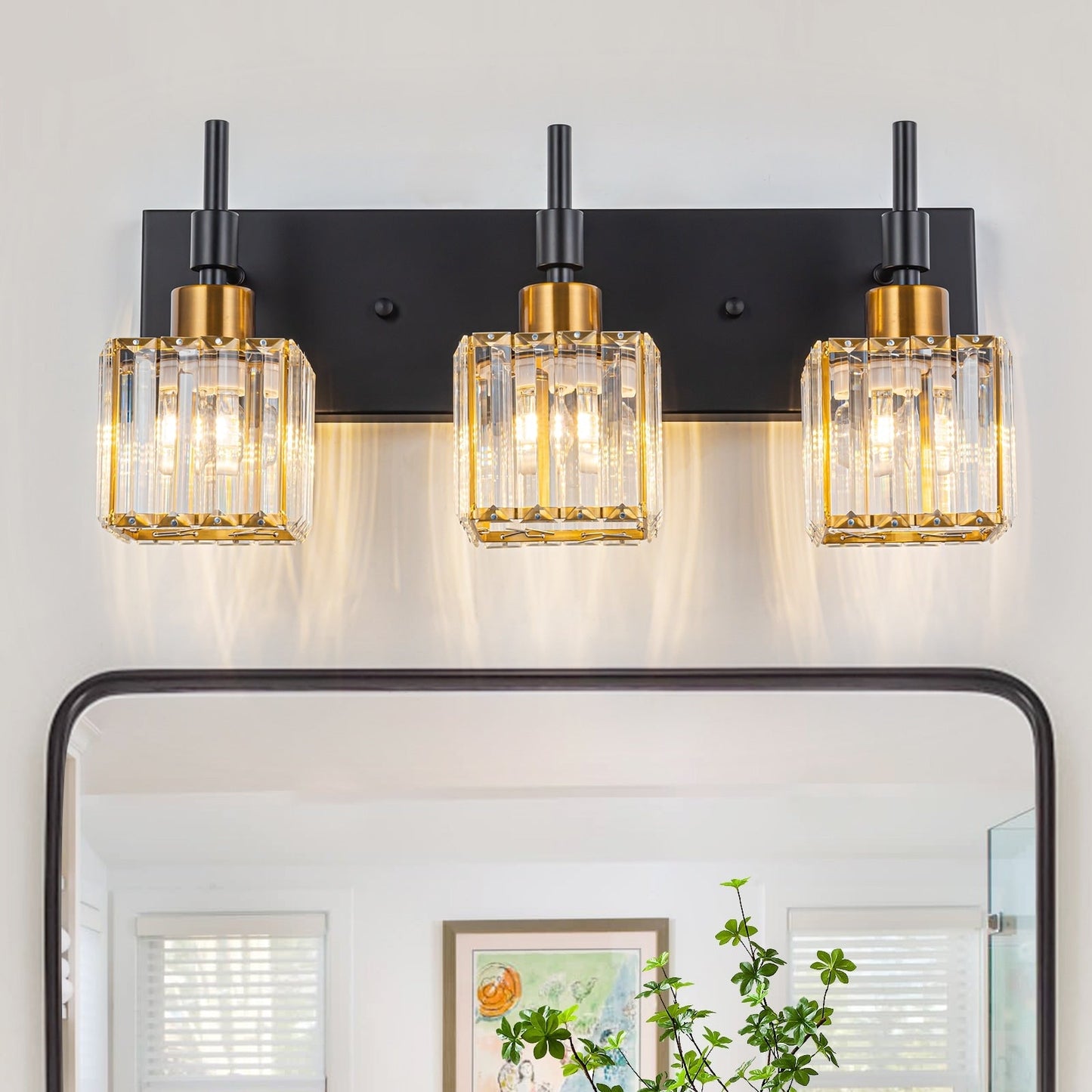 Ora Modern Dimmable Crystal Bathroom Light Fixtures Over Mirror Glam Vanity Lights