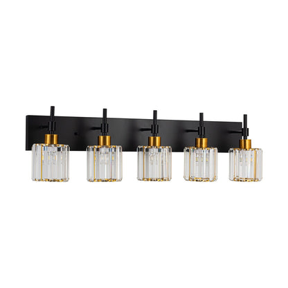 Modern Dimmable Crystal Bathroom Vanity Light Wall Sconces with Crystal Shades