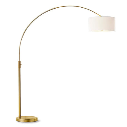 Orbita 81H LED Dimmable Retractable Arch Floor Lamp, Bulb included, Antique Brass Finish