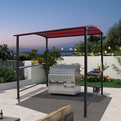 Outdoor 5 ft. x 8 ft. Steel Frame Grill Gazebo Canopy Barbecue Shelter