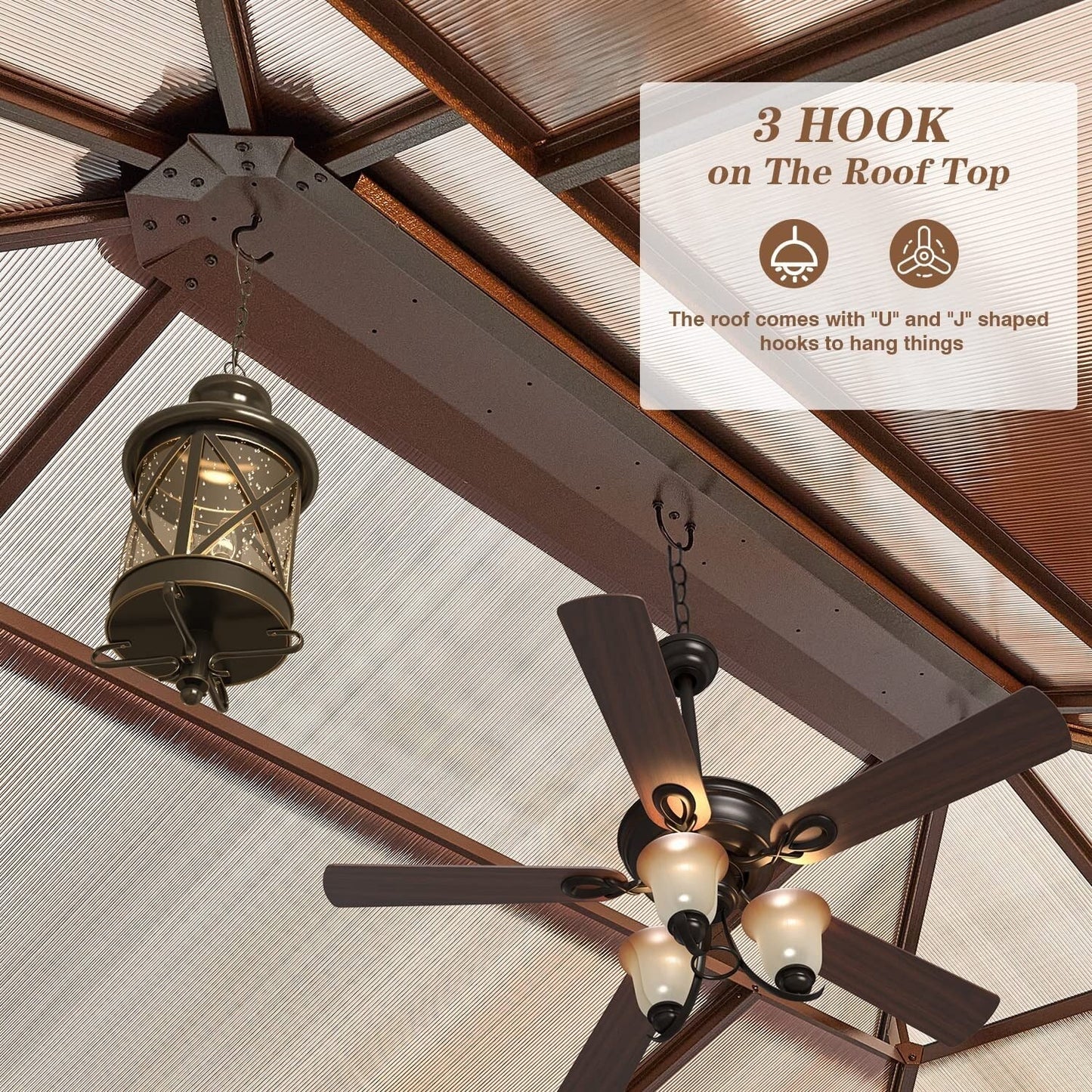 EROMMY Hardtop Gazebo,Outdoor Pergola with Double Roof & Netting & Curtains,Heavy Duty Canopy for Patio, Backyard, Pool party