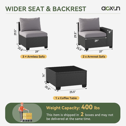 Outdoor Patio Furniture Sets with 4in Thicken Cushion