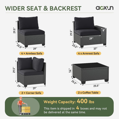 Outdoor Patio Furniture Sets with 4in Thicken Cushion