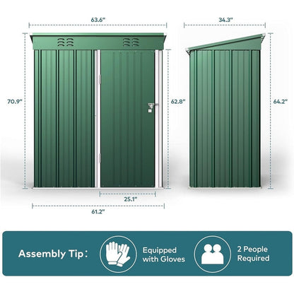 Outdoor Storage Metal Shed Garden Tool Shed with Lockable Door for Patio Furniture and Tools