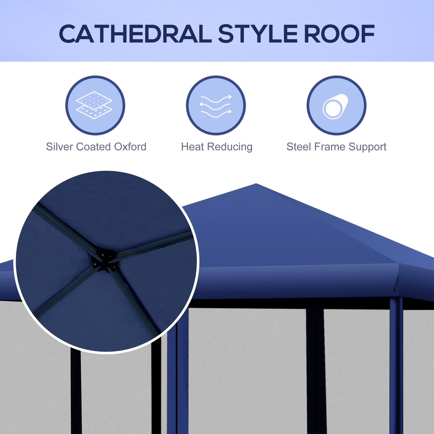 Outsunny 10' x 10' Heavy Duty Pop Up Canopy with Removable Mesh Sidewall Netting, Easy Setup Design, Outdoor Party Event