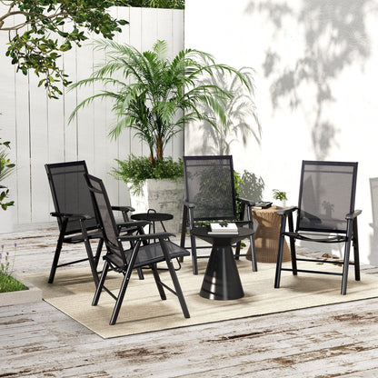 Outsunny 4-piece Folding Patio Chair Set with a Simple & Chic Design, Comfortable for the Deck, Garden, Yard & Travel