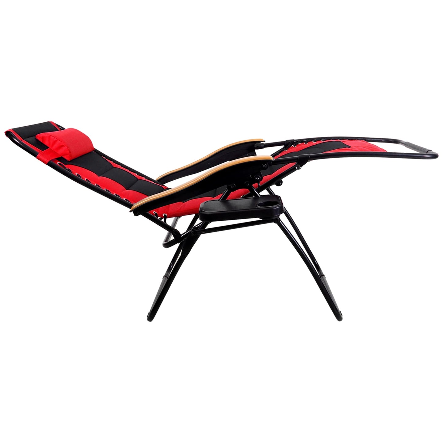 Oversize XL Padded Zero Gravity Lounge Chair Wider Armrest Adjustable Recliner with Cup Holder - N/A