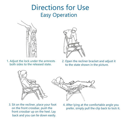 Oversize XL Padded Zero Gravity Lounge Chair Wider Armrest Adjustable Recliner with Cup Holder - N/A