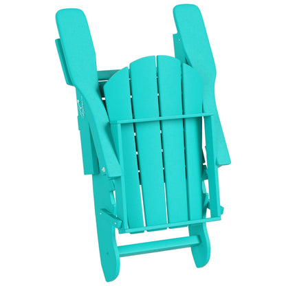 Polytrends Laguna Hdpe All Weather Outdoor Patio Foldable Adirondack Chair With Ottoman (2-Piece Set)