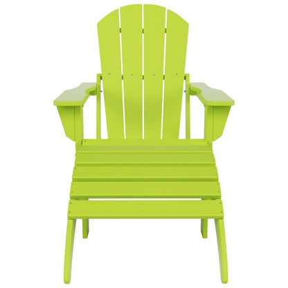 Polytrends Laguna Hdpe All Weather Outdoor Patio Foldable Adirondack Chair With Ottoman (2-Piece Set)