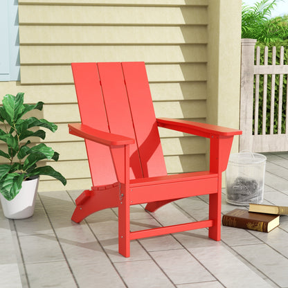 Polytrends Shoreside Modern Eco-Friendly All Weather Commercial-Residential Folding Adirondack Chair